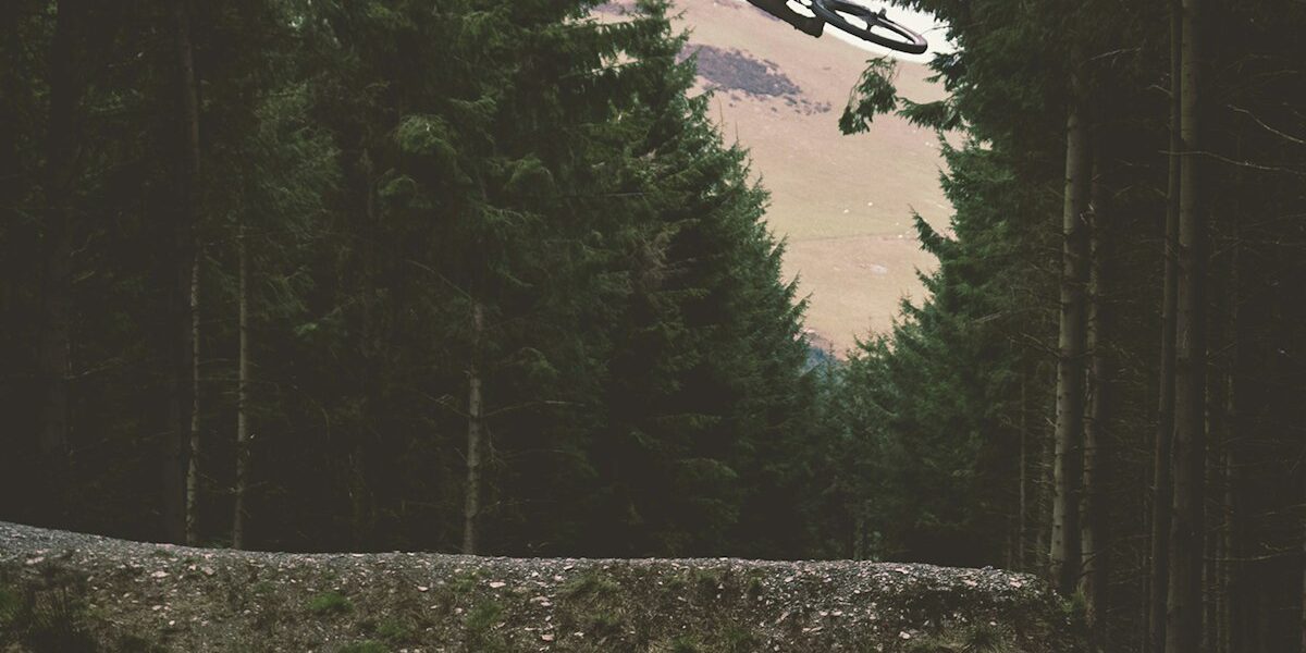 Mountain biker in action