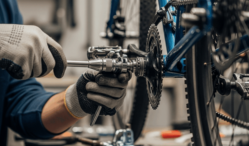 Professional photograph related to: Bottom Bracket Creaking When Pedaling — How to Fix It. High qual